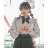 グレー | リボン付配色襟デザインブラウス | axes femme