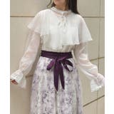 白 | ケープ付ラメショートブラウス | axes femme
