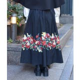 椿柄スカート | axes femme | 詳細画像3 