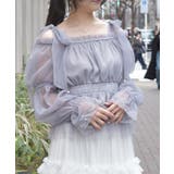 パール付リボンチュールプルオーバー | axes femme | 詳細画像1