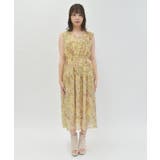 フラワー×タイル柄楊柳ワンピース | axes femme | 詳細画像4 