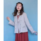 ベージュ | スカラップ刺繍ダブルジャケット | axes femme