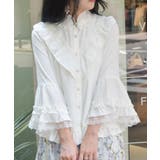 白 | 姫袖風フレア袖ブラウス | axes femme
