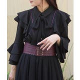 黒 | ラッフルフリル姫袖ブラウス | axes femme