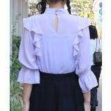 レース×シフォン七分袖ブラウス | axes femme | 詳細画像3 