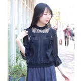 レース×シフォン七分袖ブラウス | axes femme | 詳細画像8 