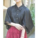 黒 | ケープ風ジャカードブラウス | axes femme