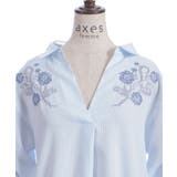 花刺繍スキッパーシャツ | axes femme | 詳細画像25