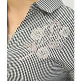 花刺繍スキッパーシャツ | axes femme | 詳細画像7