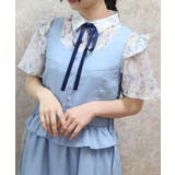 白 | 花柄フリルシアーブラウス | axes femme