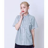 ミント | 綿混ラッフルフリルブラウス | axes femme