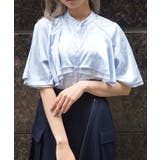 サックス | フレアケープブラウス | axes femme
