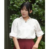 フラワー刺繍スキッパーシャツ | axes femme | 詳細画像13