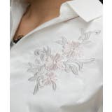 フラワー刺繍スキッパーシャツ | axes femme | 詳細画像5