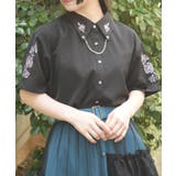 黒 | チェーン付刺繍シャツ | axes femme