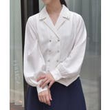 白 | コルセット風開襟ブラウス | axes femme