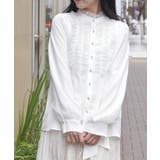白 | チュールフリルハイネックブラウス | axes femme