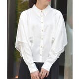 白 | ケープ風フレアジャガードブラウス | axes femme