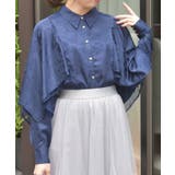 紺 | ケープ風フレアジャガードブラウス | axes femme