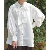 白 | バイカラーリボンシャツ | axes femme