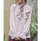 ピンク | レース重ねラッフルフリルブラウス | axes femme