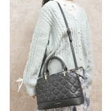 黒 | パール×キルトデザインバッグ | axes femme