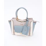 ブルーグリーン | エンボスフラップ配色バッグ | axes femme