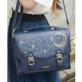 紺 | 月星箔押しフラップサッチェル | axes femme