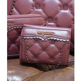 ワイン | ローズモチーフキルトミニ財布 | axes femme