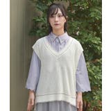 連ボタンステッチニットベスト | axes femme | 詳細画像4