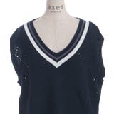ダイヤ柄チルデンニットベスト | axes femme | 詳細画像12 