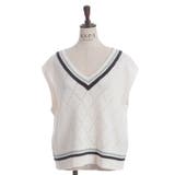 ダイヤ柄チルデンニットベスト | axes femme | 詳細画像16 