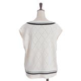 ダイヤ柄チルデンニットベスト | axes femme | 詳細画像18 