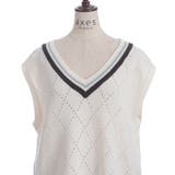 ダイヤ柄チルデンニットベスト | axes femme | 詳細画像19 