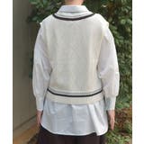 ダイヤ柄チルデンニットベスト | axes femme | 詳細画像3 