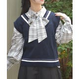 ダイヤ柄チルデンニットベスト | axes femme | 詳細画像8 