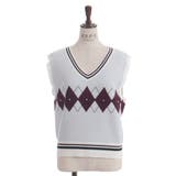 パール付アーガイルベスト | axes femme | 詳細画像12 