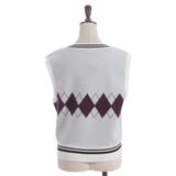 パール付アーガイルベスト | axes femme | 詳細画像14 