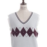 パール付アーガイルベスト | axes femme | 詳細画像15 