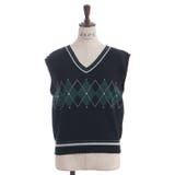 パール付アーガイルベスト | axes femme | 詳細画像19 