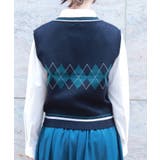 パール付アーガイルベスト | axes femme | 詳細画像3 