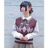 パール付アーガイルベスト | axes femme | 詳細画像5 