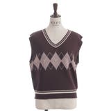 パール付アーガイルベスト | axes femme | 詳細画像6 