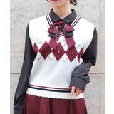 生成り | パール付アーガイルベスト | axes femme