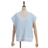 刺繍入りチルデンニットベスト | axes femme | 詳細画像10 