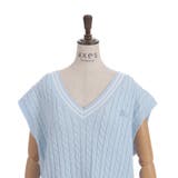 刺繍入りチルデンニットベスト | axes femme | 詳細画像13 