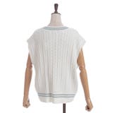 刺繍入りチルデンニットベスト | axes femme | 詳細画像18 