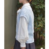 刺繍入りチルデンニットベスト | axes femme | 詳細画像2 
