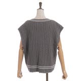 刺繍入りチルデンニットベスト | axes femme | 詳細画像25 