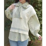 刺繍入りチルデンニットベスト | axes femme | 詳細画像5 